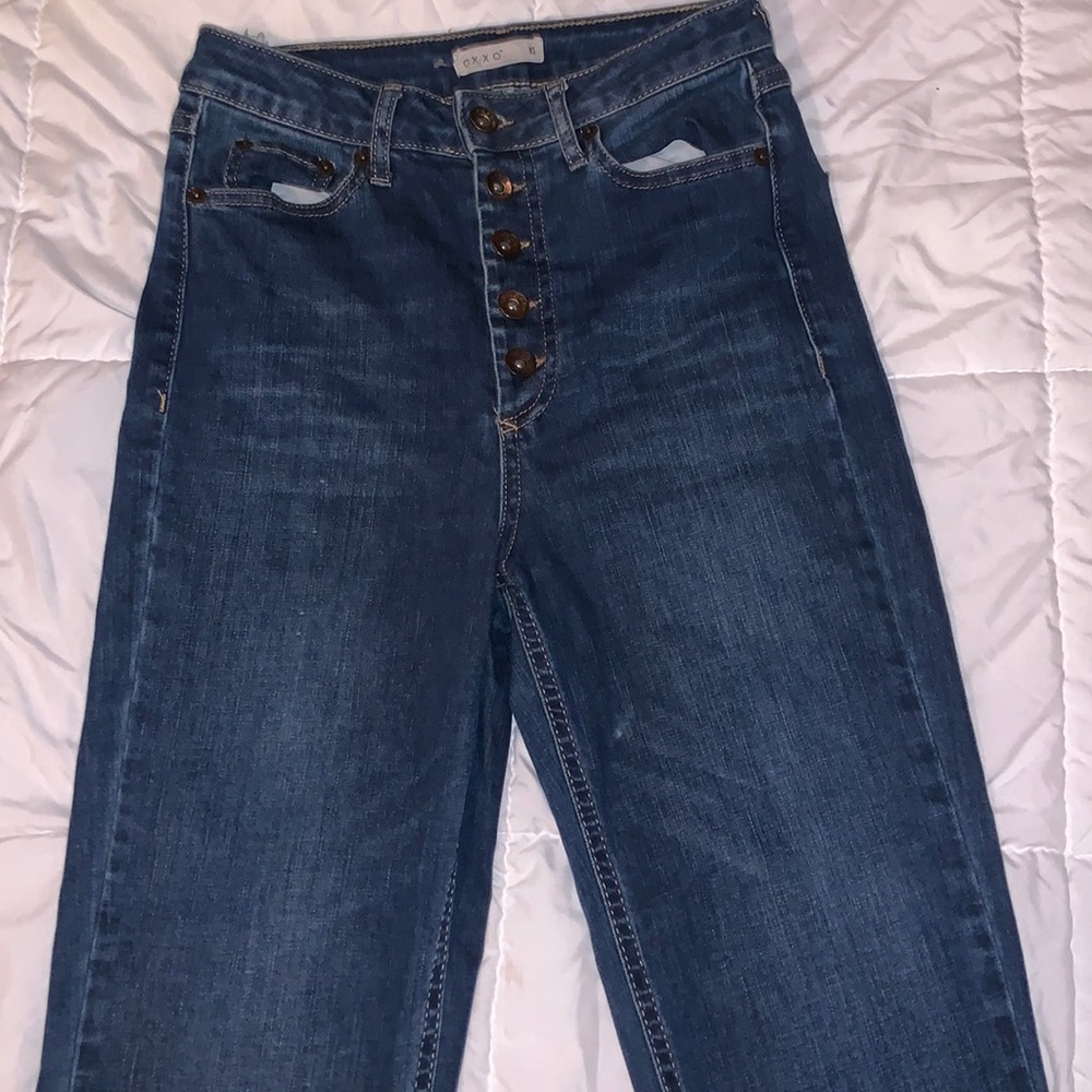 Dark wash button up jeans